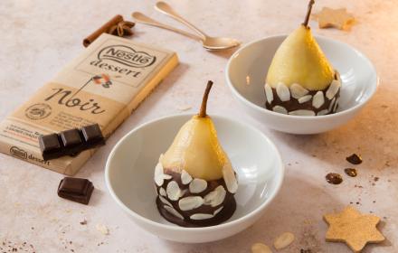 Poires enrobées chocolat