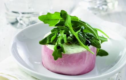 Jambon et panna cotta à la courgette