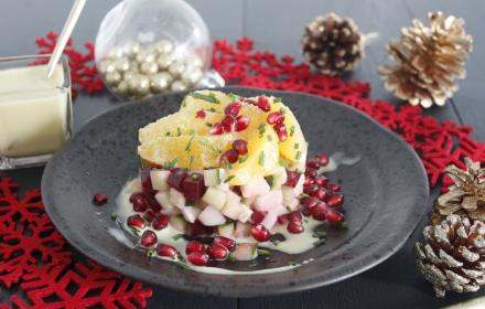 Tartare de légumes et émulsion au citron