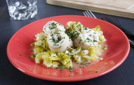 Filets de sole en nid de mafaldines sauce aux petits légumes