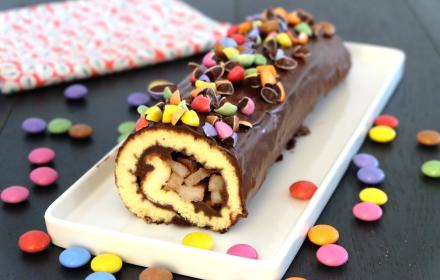 Roulé poire chocolat aux Smarties