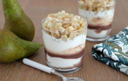 Verrine fromage blanc chocolat poire