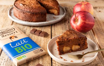 Gâteaux au chocolat au lait bio et pommes