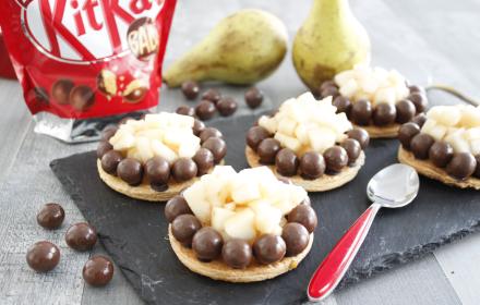 Tartelettes poire et Kitkat ball
