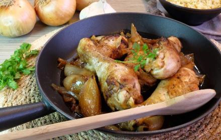 Poulet aux oignons pas cher