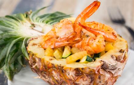 Wok de crevettes à l'ananas à l'Actifry