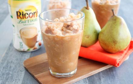 Granité de poires et Ricoré au lait d'amandes