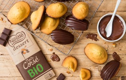 Madeleines coques chocolat noir corsé bio