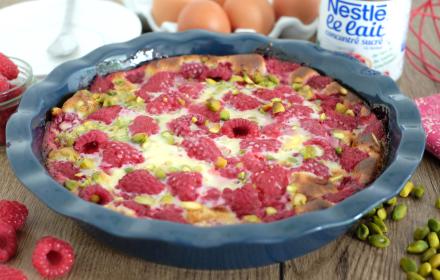 Clafoutis framboises pistaches