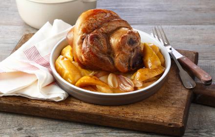 Jambon à l’os et pommes au cidre