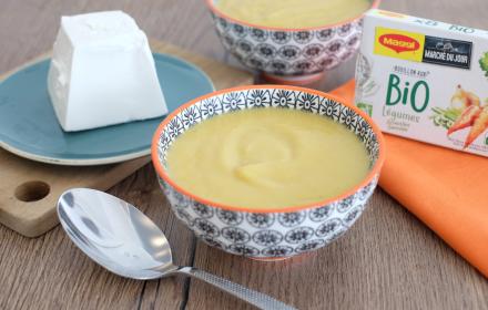 Soupe de légumes au chèvre frais