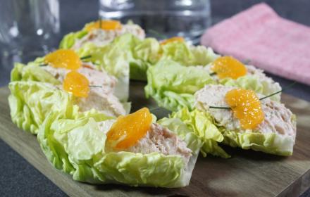 Sucrines aux rillettes de saumon