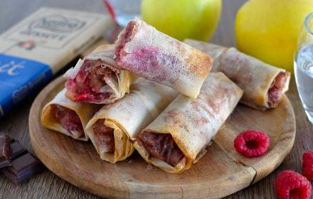 Nems pomme framboise chocolat lait