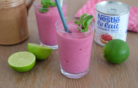 Smoothie griottes citron vert au lait concentré