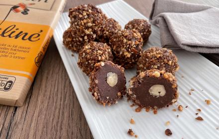 Rochers chocolat praliné coque au chocolat au lait