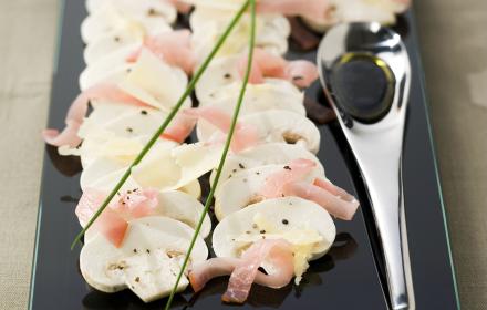 Carpaccio de champignons au bacon