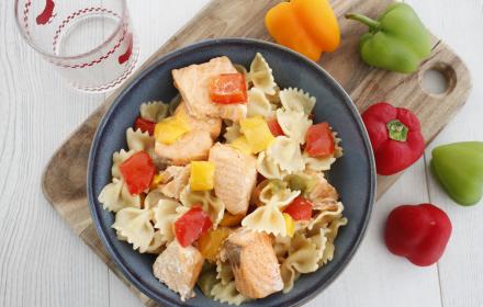 One pot pasta saumon et 3 poivrons