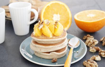Pancakes vegan noix orange