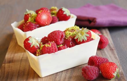 Barquettes chocolat blanc fruits rouges