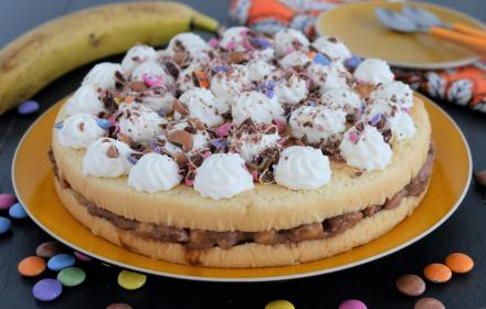 Gâteau banane chantilly Smarties