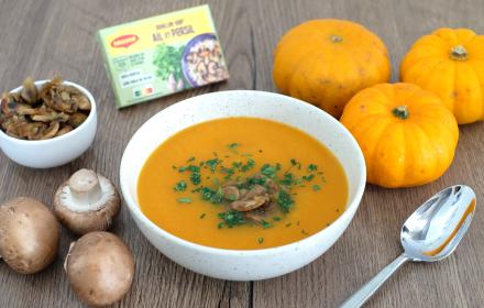 Soupe de potiron aux champignons