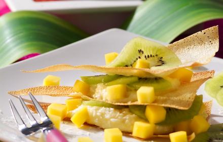 Feuilles de brick croustillantes aux fruits exotiques