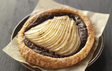 Fine amandine feuilletee poire chocolat