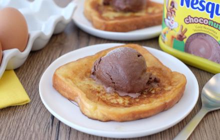 Pain perdu et glace nesquik choco nutty