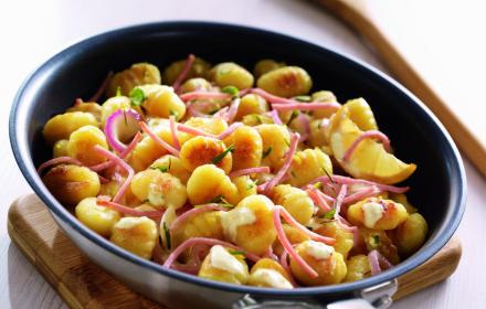 Gnocchi au jambon, petite sauce citronnée