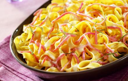 Tagliatelles a la sauge et au rape de jambon