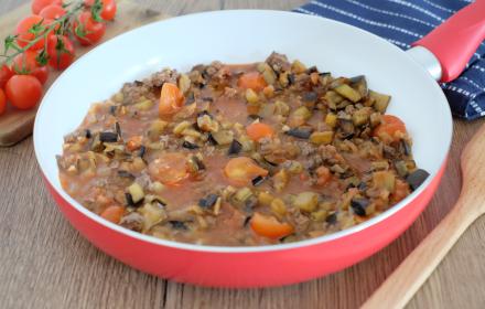Poelée de boeuf aux aubergines