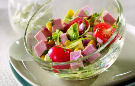 Verrines de jambon aux crudités