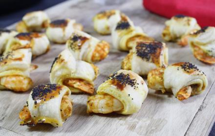 Feuilletés curry crevettes