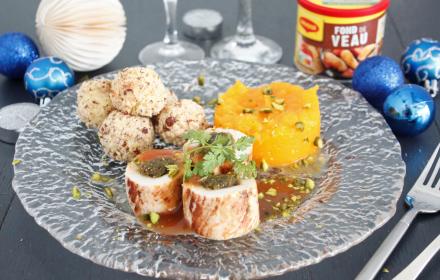 Roulés de dinde farcis aux fruits secs purée de butternut