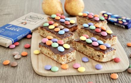 Gâteau moelleux au chocolat blanc et smarties
