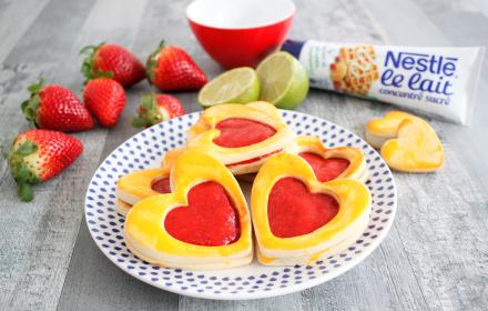 Coeurs sablés à la fraise