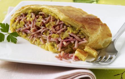 Roule de legumes et rape de jambon