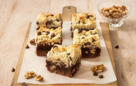 Brookies au chocolat, pépites et noix