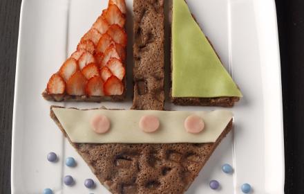 Bateau choco banane poires