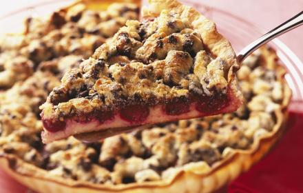 Tarte crumble choco cerises