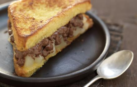 Brioche perdue à la poire et au chocolat