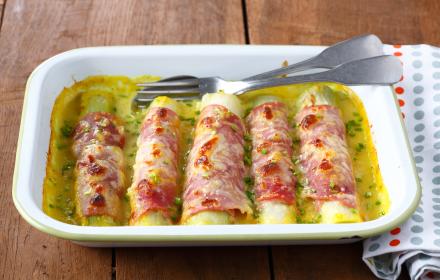 Poireaux au jambon et curry