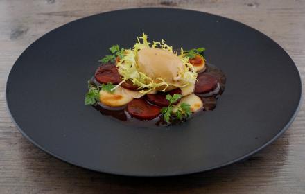 Quenelles de sensational Terrine aux pommes marinées