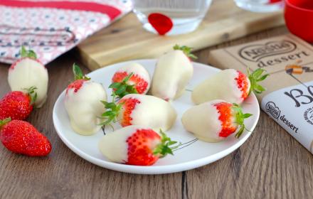 Fraises au chocolat blanc
