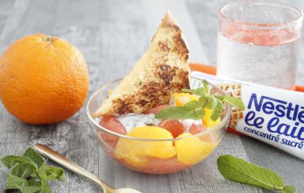 Salade de fruits briochée