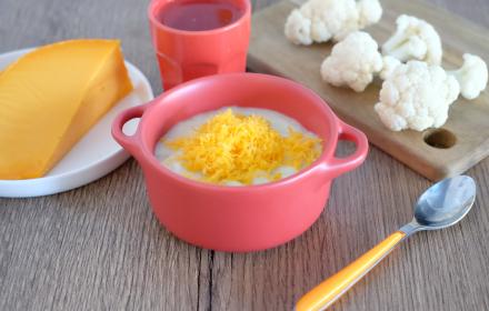 Recette velouté de chou fleur au cumin et mimolette pour bébé