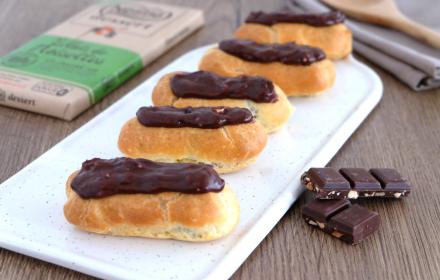 eclairs au chocolat noir eclats de noisettes