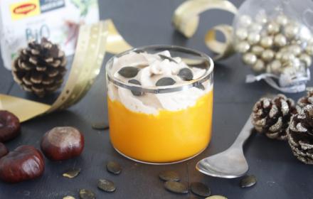 Velouté de potimarron et chantilly aux chataignes
