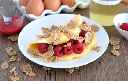 Omelette aux framboises