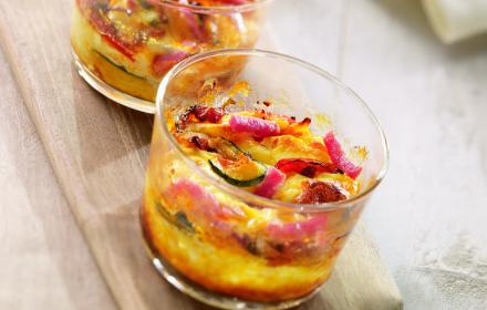 Flan aux Allumettes et légumes marinés